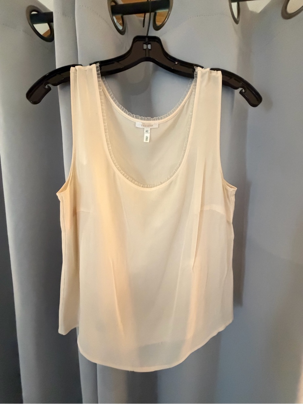 Escada Soft Cream Chiffon Sleeveless Camisole